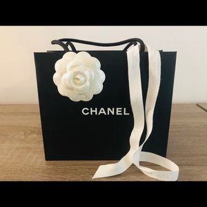 Sold! Chanel Black Paper Shopping Gift Bag +Ribbon